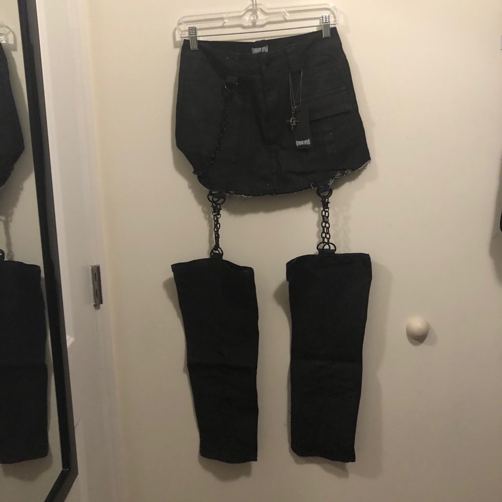 Distressed Cargo Skirt